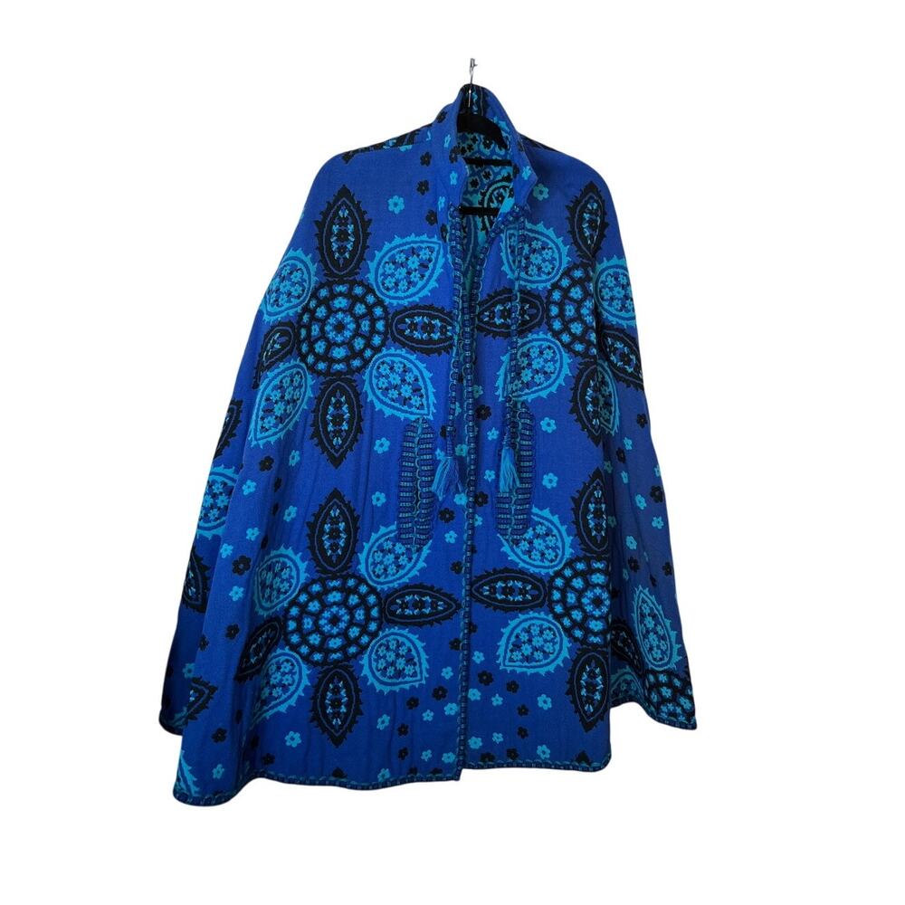 #1010 24WM | Arvi Vintage Tapestry Poncho Cape Shawl  One Size - Picture 7 of 9
